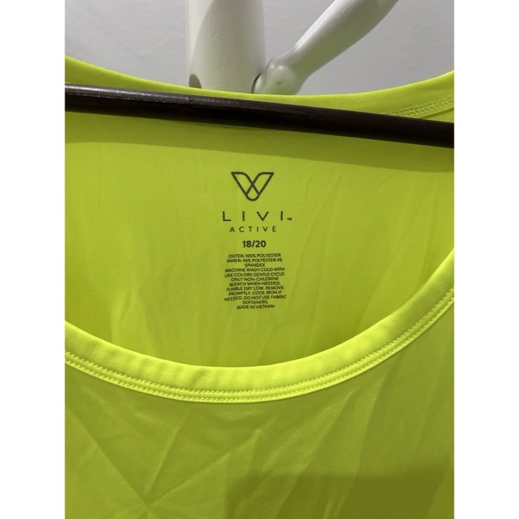 Lane Bryant Livi Womens Active Tank Top Size 18/20 Neon Soft Stretch Workout Gym - Picture 2 of 5